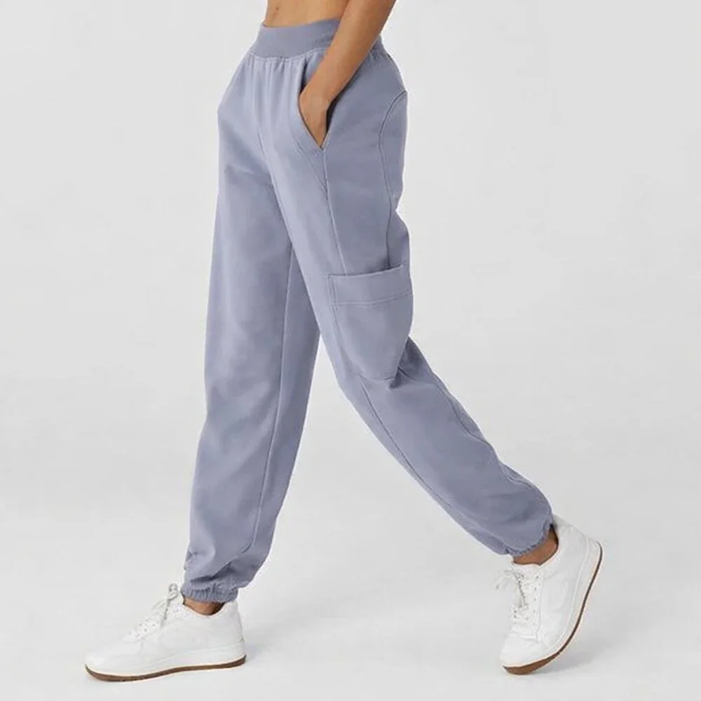 ALO YOGA Polar Fleece Wintry Mix Pant in Fog Small #A1721